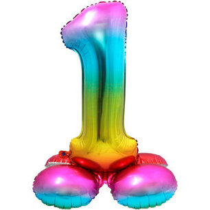 1 Foliecijfer staand, Regenboog, 72 cm / 28 inch 1 Foliecijfer staand, Regenboog, 72 cm / 28 inch