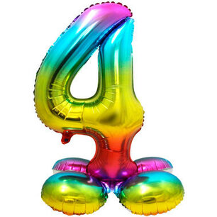 4 Foliecijfer staand, Regenboog, 72 cm / 28 inch 4 Foliecijfer staand, Regenboog, 72 cm / 28 inch