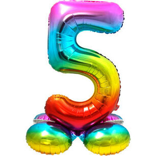 5 Foliecijfer staand, Regenboog, 72 cm / 28 inch 5 Foliecijfer staand, Regenboog, 72 cm / 28 inch