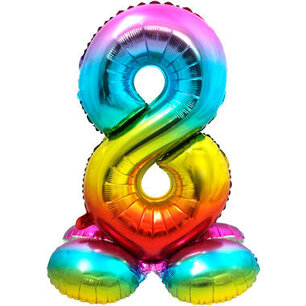8 Foliecijfer staand, Regenboog, 72 cm / 28 inch 8 Foliecijfer staand, Regenboog, 72 cm / 28 inch