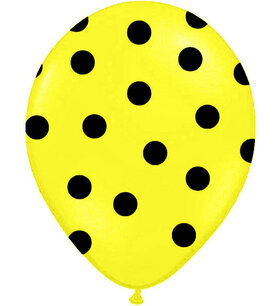 Geel Polka dots Ballon, 30cm Geel Polka dots Ballon, 30cm