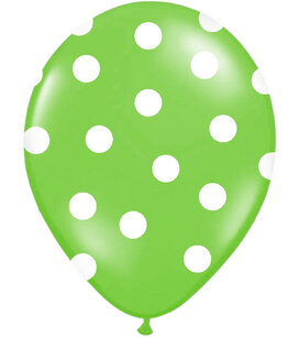 Groen, appel/lime Polka dots Ballon, 30cm Groen, appel/lime Polka dots Ballon, 30cm