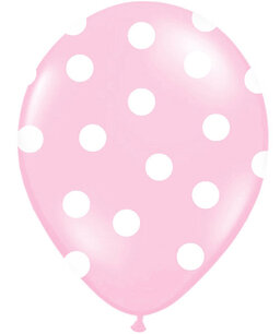 Roze, lichtroze Polka dots Ballon, 30cm Roze, lichtroze Polka dots Ballon, 30cm