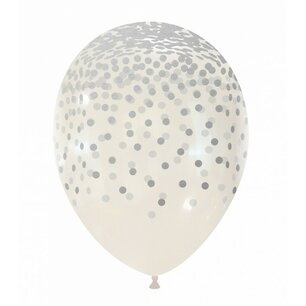 Zilver Confetti Rain ballon, 30 cm Zilver Confetti Rain ballon, 30 cm