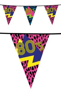 80's Party Vlaggenlijn, 6 meter 80's Party Vlaggenlijn, 6 meter