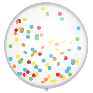 Multicolor XL Confetti ballon, 60cm Multicolor XL Confetti ballon, 60cm