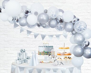Zilver Ballonnenboog DIY deco kit Zilver Ballonnenboog DIY deco kit
