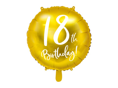 18th Birthday folieballon, 45 cm 18th Birthday folieballon, 45 cm