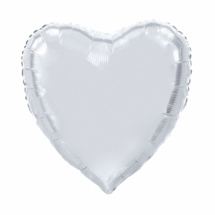 Zilver XL Hart Folieballon, 92 cm Zilver XL Hart Folieballon, 92 cm