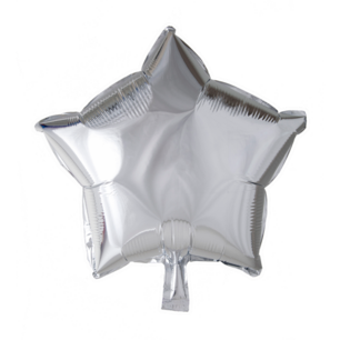 Zilver Ster folieballon, 46 cm Zilver Ster folieballon, 46 cm