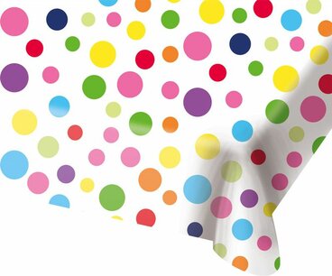 Happy B-Day Stippen Tafelkleed, 180x130cm Happy B-Day Stippen Tafelkleed, 180x130cm