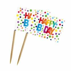 Happy B-day stippen prikkers, 50 stuks Happy B-day stippen prikkers, 50 stuks