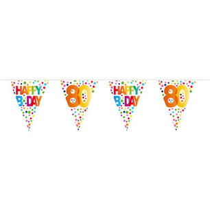 80 jaar Happy Bday Dots Vlaggenlijn, 10 meter 80 jaar Happy Bday Dots Vlaggenlijn, 10 meter