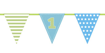1 jaar (1st Bday) blauw vlaggenlijn, 135 cm 1 jaar (1st Bday) blauw vlaggenlijn, 135 cm
