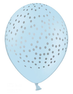 Stippen lichtblauw/goud ballon, 30cm Stippen lichtblauw/goud ballon, 30cm