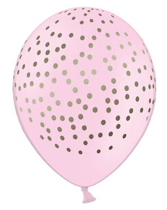 Stippen lichtroze/goud ballon, 30cm Stippen lichtroze/goud ballon, 30cm