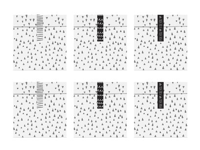 Wit/zwart Uitdeelzakjes / gift bags, 6 stuks, papier Wit/zwart Uitdeelzakjes / gift bags, 6 stuks, papier
