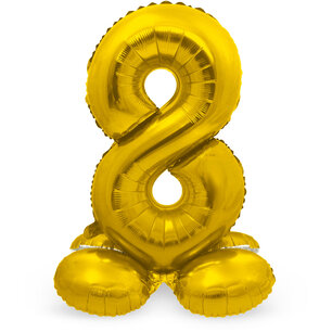 8 foliecijfer staand, goud, 72 cm 8 foliecijfer staand, goud, 72 cm