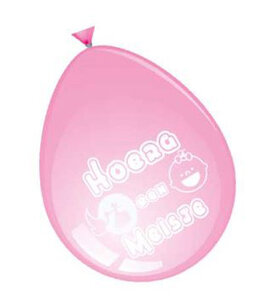 Hoera een Meisje, Ballonnen, 8 stuks Hoera een Meisje, Ballonnen, 8 stuks
