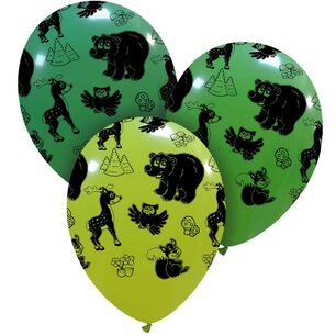 Forest (bos) dieren ballonnen, 6 stuks, 30cm Forest (bos) dieren ballonnen, 6 stuks, 30cm