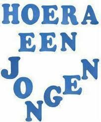 Hoera een jongen, XL vinyl foam stickers, 23cm hoog Hoera een jongen, XL vinyl foam stickers, 23cm hoog