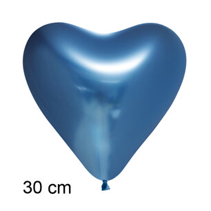Blauw Chrome Hart Ballon (30cm) Blauw Chrome Hart Ballon (30cm)