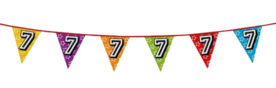 7 jaar, Holografische Vlaggenlijn, 8 meter 7 jaar, Holografische Vlaggenlijn, 8 meter
