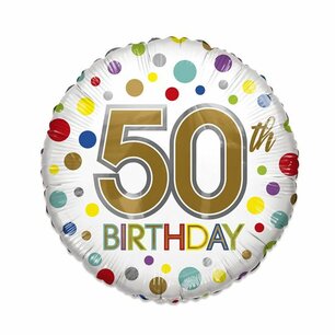 50th Birthday ECO Folieballon, 45 cm 50th Birthday ECO Folieballon, 45 cm