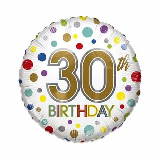 30th Birthday ECO Folieballon, 45 cm 30th Birthday ECO Folieballon, 45 cm