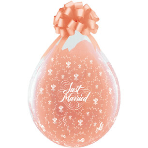 Just Married stuffer ballon, transparant, 45 cm Just Married stuffer ballon, transparant, 45 cm