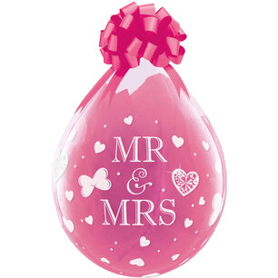 Mr & Mrs stuffer ballon, transparant, 45 cm Mr & Mrs stuffer ballon, transparant, 45 cm