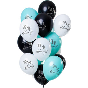 Hip Hip Hooray Ballonnen set, 12 stuks Hip Hip Hooray Ballonnen set, 12 stuks
