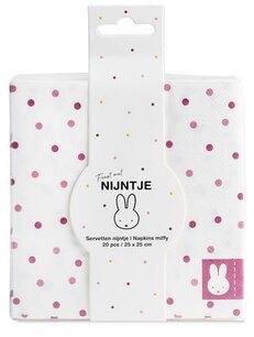 Servetten Nijntje Baby Roze , 20 stuks, 25 cm Servetten Nijntje Baby Roze , 20 stuks, 25 cm