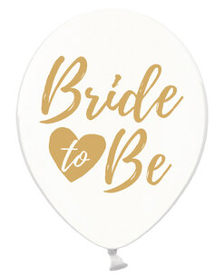 Bride to Be ballon, transparant/goud, 30cm Bride to Be ballon, transparant/goud, 30cm