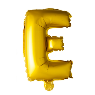E Folieballon letter, goud, 41 cm E Folieballon letter, goud, 41 cm