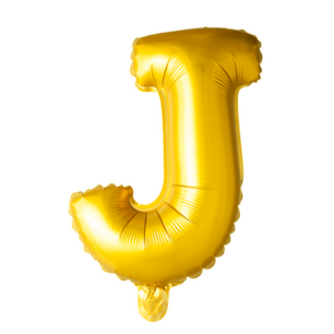 J Folieballon letter, goud, 41 cm J Folieballon letter, goud, 41 cm