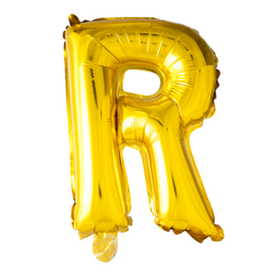 R Folieballon letter, goud, 41 cm R Folieballon letter, goud, 41 cm