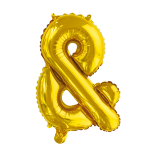 & (en-teken) Folieballon leesteken, goud, 41 cm & (en-teken) Folieballon leesteken, goud, 41 cm