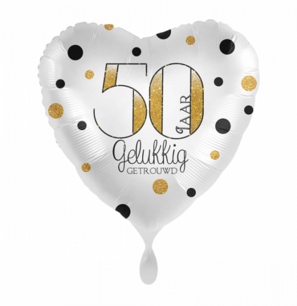 50 jaar Getrouwd Folieballon Hart, 43 cm 50 jaar Getrouwd Folieballon Hart, 43 cm