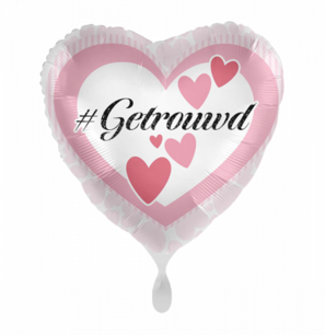 #Getrouwd Folieballon Hart, 43 cm #Getrouwd Folieballon Hart, 43 cm