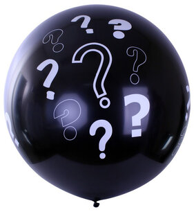 Gender Reveal ballon XL met vraagtekens, 91cm Gender Reveal ballon XL met vraagtekens, 91cm