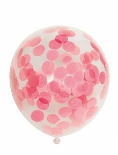 Roze Confetti ballonnen, 30cm, met XL confetti, 6 st. Roze Confetti ballonnen, 30cm, met XL confetti, 6 st.