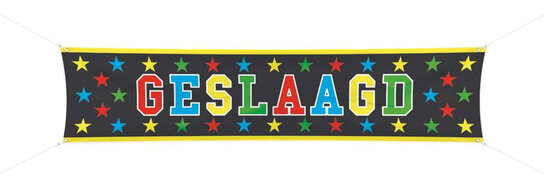 Straatbanner (spandoek) Geslaagd, 180x40 cm Straatbanner (spandoek) Geslaagd, 180x40 cm