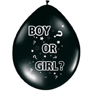 Boy or Girl, Gender reveal Ballonnen zwart, 8 stuks Boy or Girl, Gender reveal Ballonnen zwart, 8 stuks