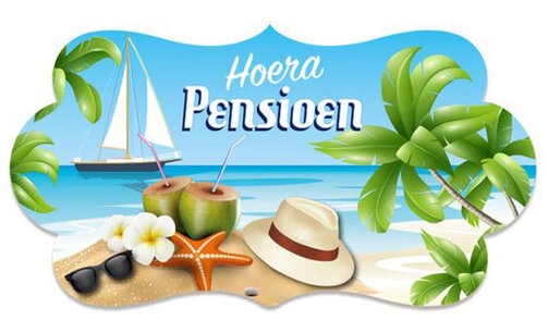 Huldebord Hoera Pensioen, 42x22 cm Huldebord Hoera Pensioen, 42x22 cm