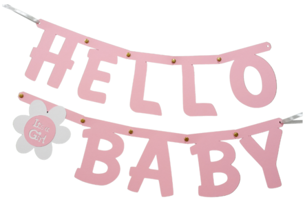 Hello Baby - It's a girl slinger, incl zuignapjes Hello Baby - It's a girl slinger, incl zuignapjes