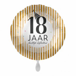 18 jaar folieballon, 43 cm 18 jaar folieballon, 43 cm