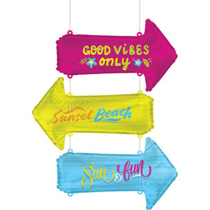 Summer Folieballonnen set Pijl, 3 stuks Summer Folieballonnen set Pijl, 3 stuks