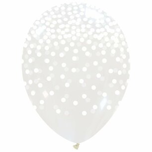 Wit Confetti Rain ballon, 30 cm Wit Confetti Rain ballon, 30 cm