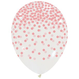 Roze, lichtroze Confetti Rain ballon, 30 cm Roze, lichtroze Confetti Rain ballon, 30 cm